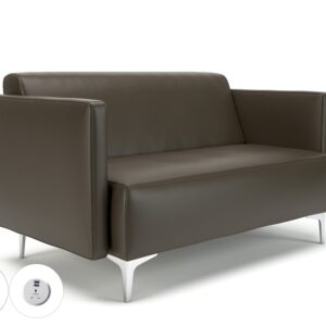 Napa Slim Arm 125cm Wide Sofa in Cristina Marrone Ultima Faux Leather with Socket - Image 61