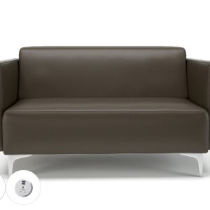 Napa Slim Arm 125cm Wide Sofa in Cristina Marrone Ultima Faux Leather with Socket - Image 65