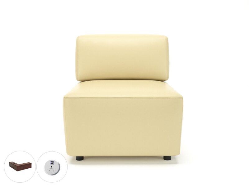 Loomis 65cm Wide Modular Unit in Cristina Marrone Ultima Faux Leather with Socket - Image 32