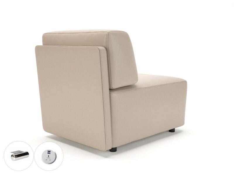 Loomis 65cm Wide Modular Unit in Cristina Marrone Ultima Faux Leather with Socket - Image 39