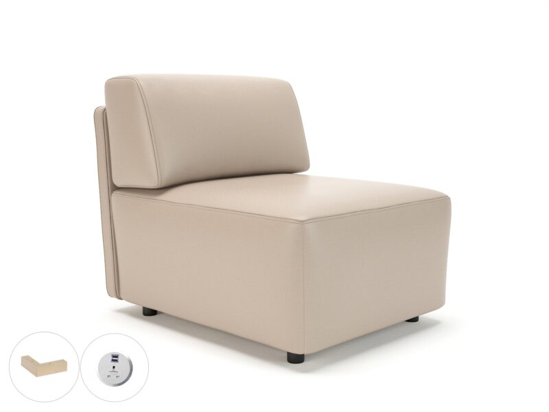 Loomis 65cm Wide Modular Unit in Cristina Marrone Ultima Faux Leather with Socket - Image 43