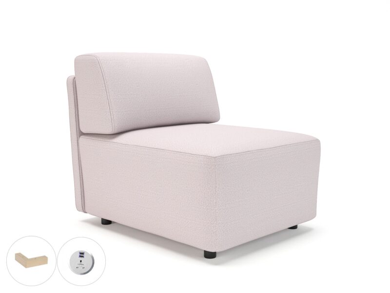 Loomis 65cm Wide Modular Unit in Warwick Dolly Fabric with Socket - Image 34