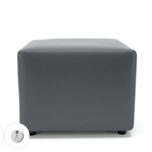 Crofton 62cm Square in Cristina Marrone Ultima Faux Leather with Socket - Image 5