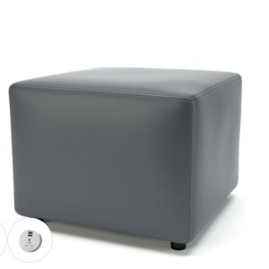 Crofton 62cm Square in Cristina Marrone Ultima Faux Leather with Socket - Image 6