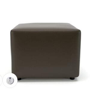 Crofton 62cm Square in Cristina Marrone Ultima Faux Leather with Socket - Image 35
