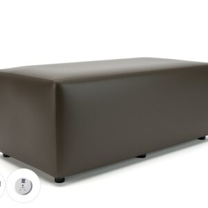 Ottawa 122cm Wide in Cristina Marrone Ultima Faux Leather with Socket - Image 16