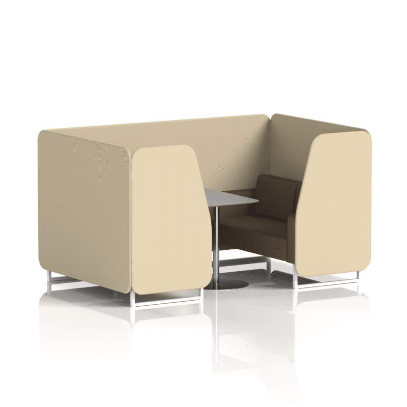 Brixworth Booth With White Legs And Grey Table In Two Tone - Image 60