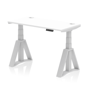 Air Height Adjustable Slimline Desk With Cable Ports With Piste Foot - Image 9