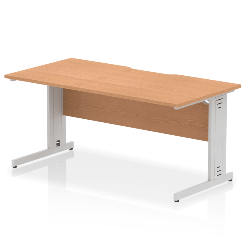 Impulse Scalloped Edge 1600mm Straight Desk Cable Managed Leg - Image 12