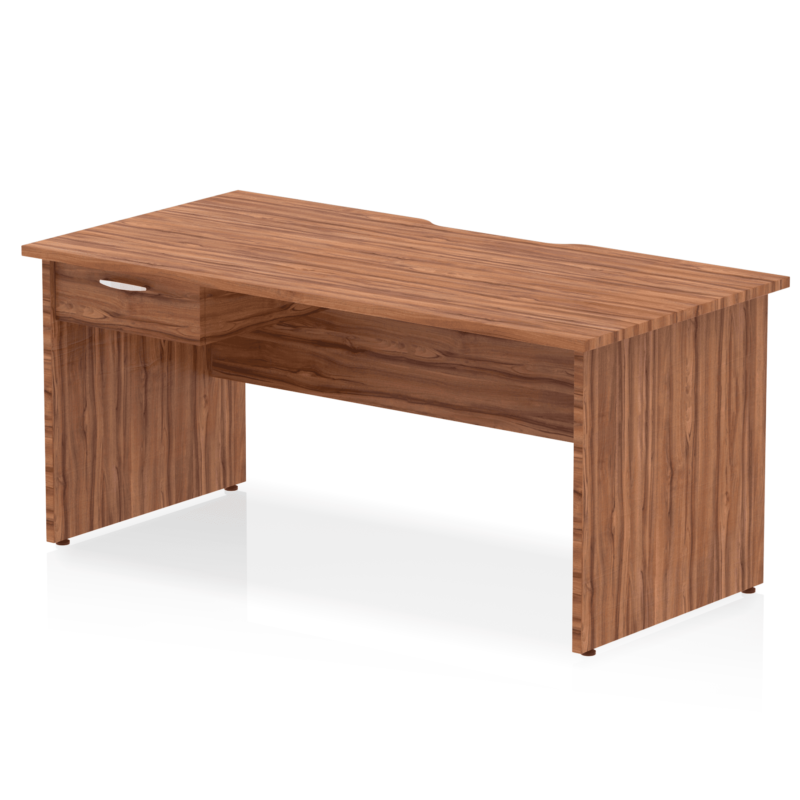 Impulse Scalloped Edge Panel End Straight Desk Frame With Single One Drawer Fixed Pedestal - Image 21