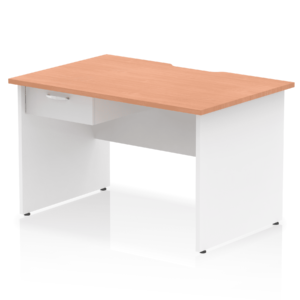 Impulse Scalloped Edge Panel End Straight Desk Frame With Single One Drawer Fixed Pedestal - Image 22