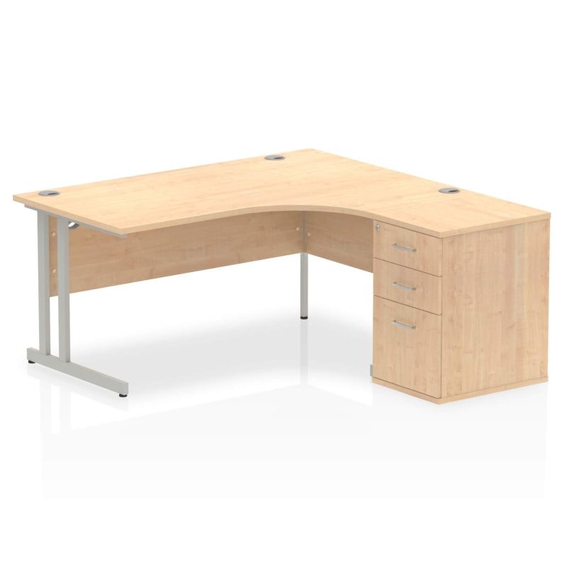 OE - Impulse 1600mm Cantilever Right Crescent Desk Workstation - Image 5