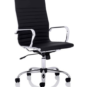 OE - Nola Black Leather Executive Office Chair with Arms