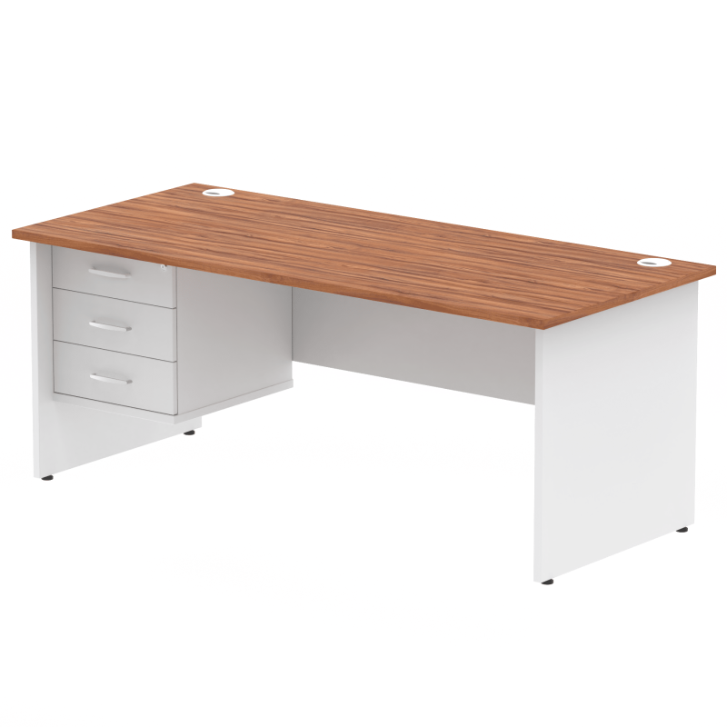 OE - Impulse 1800mm Panel End Straigh Desk With Single Fixed Pedestal Two Tone - Image 2
