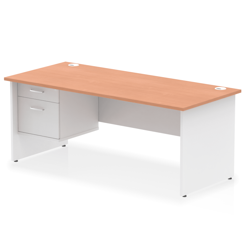 OE - Impulse 1800mm Panel End Straigh Desk With Single Fixed Pedestal Two Tone - Image 3