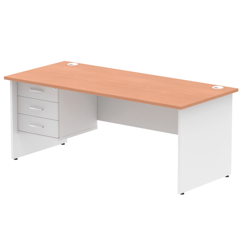 OE - Impulse 1800mm Panel End Straigh Desk With Single Fixed Pedestal Two Tone - Image 4