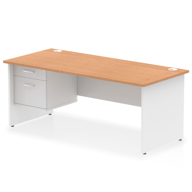 OE - Impulse 1800mm Panel End Straigh Desk With Single Fixed Pedestal Two Tone - Image 5