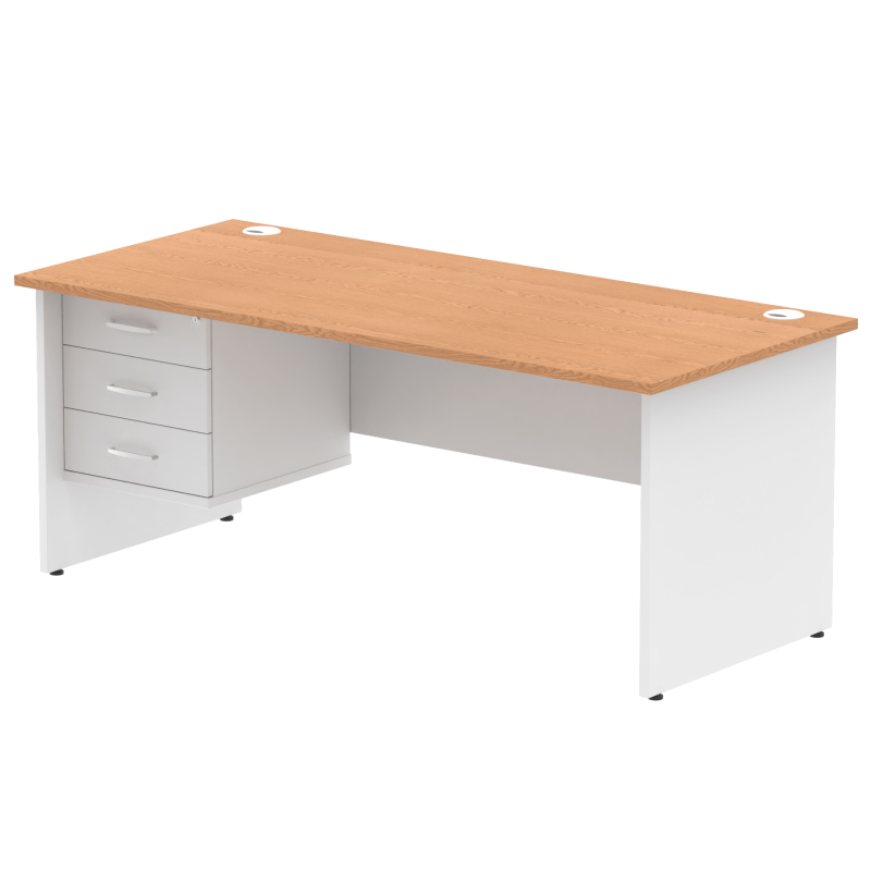OE - Impulse 1800mm Panel End Straigh Desk With Single Fixed Pedestal Two Tone - Image 6