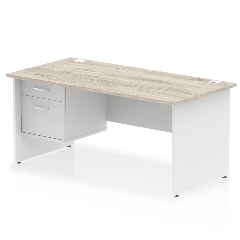 OE - Impulse 1600mm Panel End Straight Desk With Single Fixed Pedestal Two Tone - Image 7