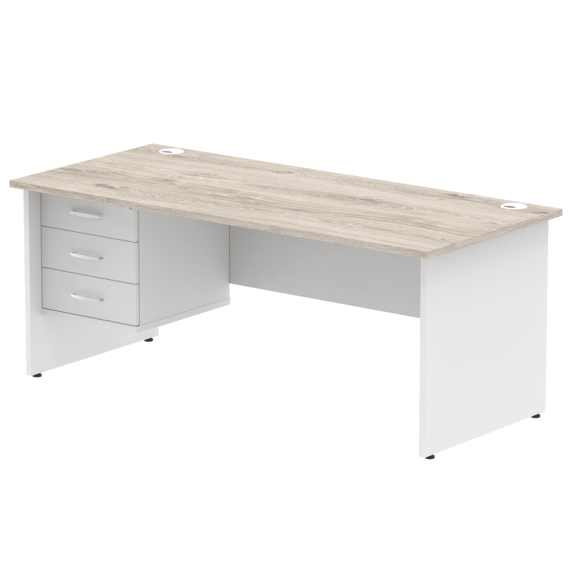 OE - Impulse 1800mm Panel End Straigh Desk With Single Fixed Pedestal Two Tone - Image 8
