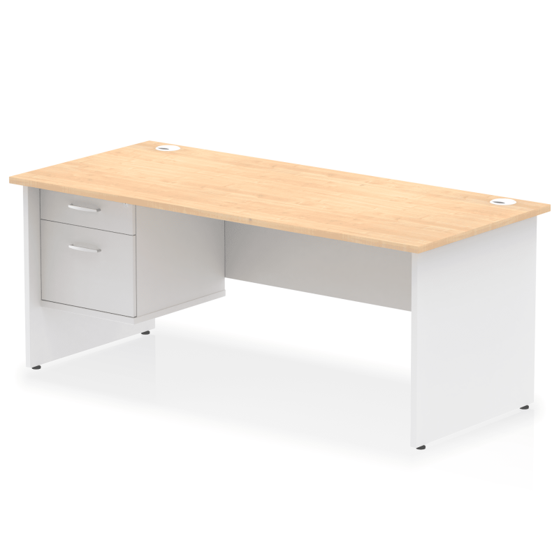 OE - Impulse 1800mm Panel End Straigh Desk With Single Fixed Pedestal Two Tone - Image 9