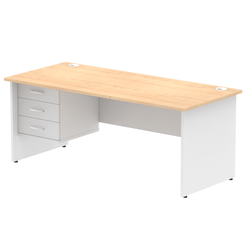 OE - Impulse 1800mm Panel End Straigh Desk With Single Fixed Pedestal Two Tone - Image 10