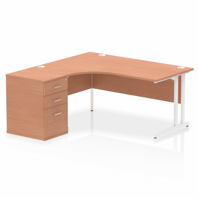 OE - Impulse 1600mm Cantilever Left Crescent Desk Workstation - Image 13