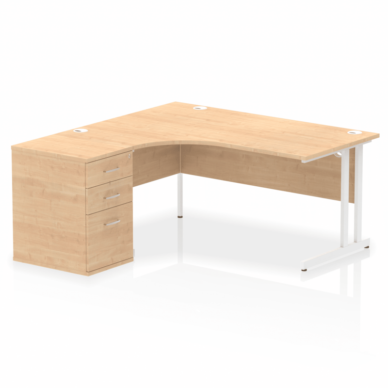 OE - Impulse 1600mm Cantilever Left Crescent Desk Workstation - Image 15