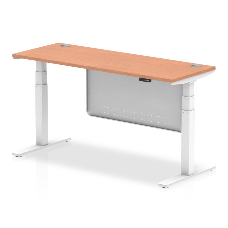 OE - Air Height Adjustable Slimline Desk with Cable Ports with Steel Modesty Panel - Image 24