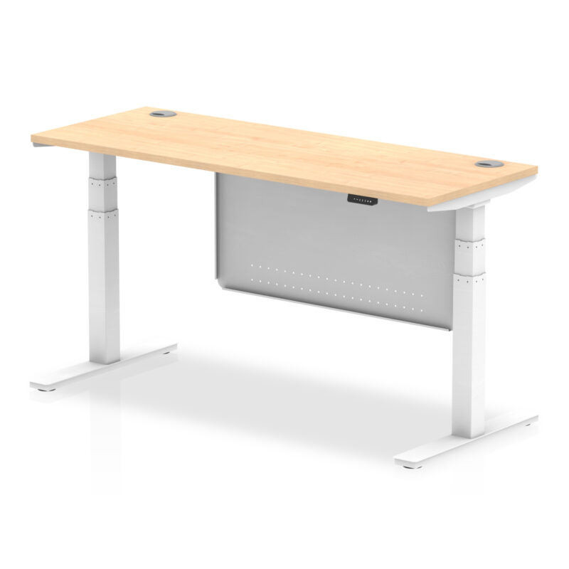 OE - Air Height Adjustable Slimline Desk with Cable Ports with Steel Modesty Panel - Image 36