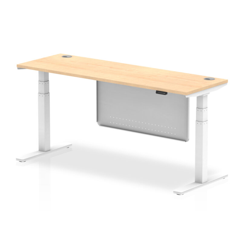 OE - Air Height Adjustable Slimline Desk with Cable Ports with Steel Modesty Panel - Image 37