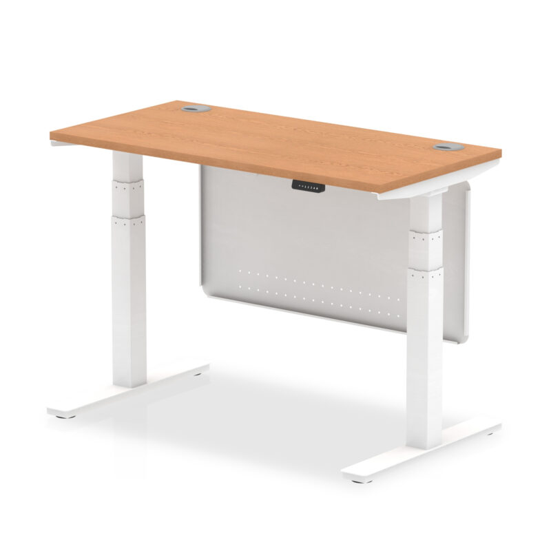OE - Air Height Adjustable Slimline Desk with Cable Ports with Steel Modesty Panel - Image 38