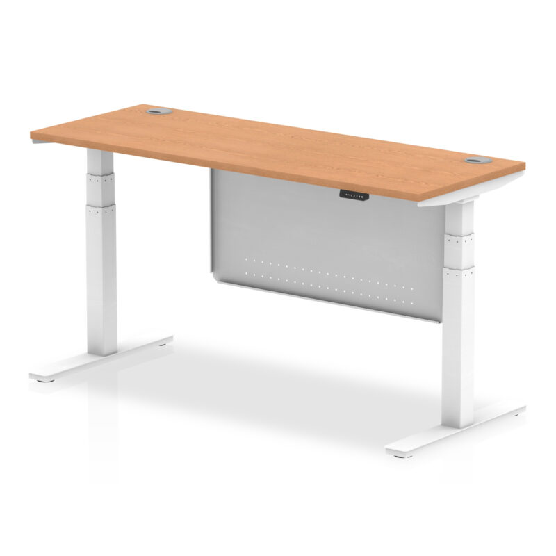 OE - Air Height Adjustable Slimline Desk with Cable Ports with Steel Modesty Panel - Image 40