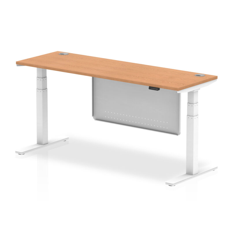 OE - Air Height Adjustable Slimline Desk with Cable Ports with Steel Modesty Panel - Image 41