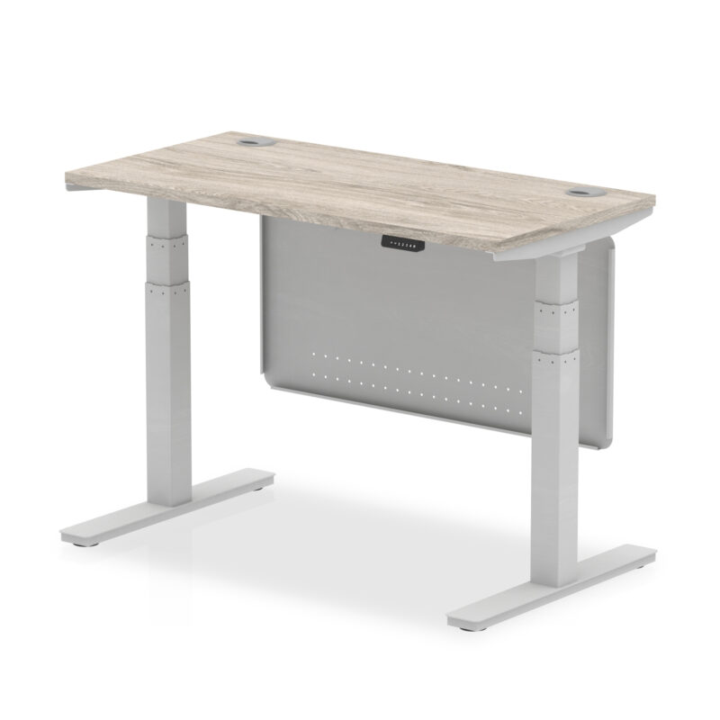 OE - Air Height Adjustable Slimline Desk with Cable Ports with Steel Modesty Panel - Image 42