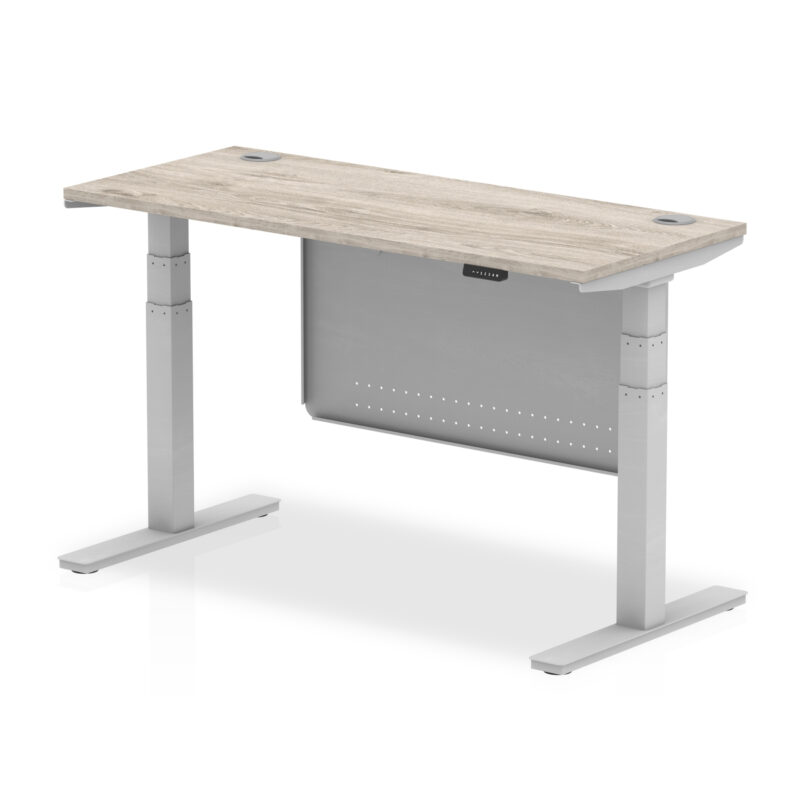 OE - Air Height Adjustable Slimline Desk with Cable Ports with Steel Modesty Panel - Image 43