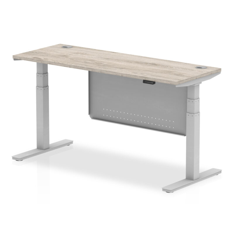 OE - Air Height Adjustable Slimline Desk with Cable Ports with Steel Modesty Panel - Image 44