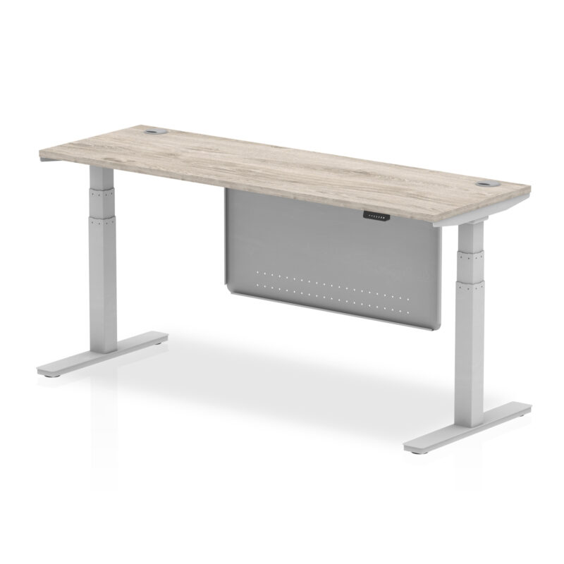 OE - Air Height Adjustable Slimline Desk with Cable Ports with Steel Modesty Panel - Image 45