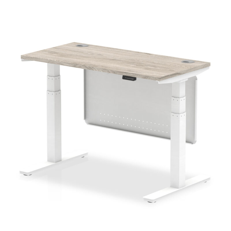 OE - Air Height Adjustable Slimline Desk with Cable Ports with Steel Modesty Panel - Image 46