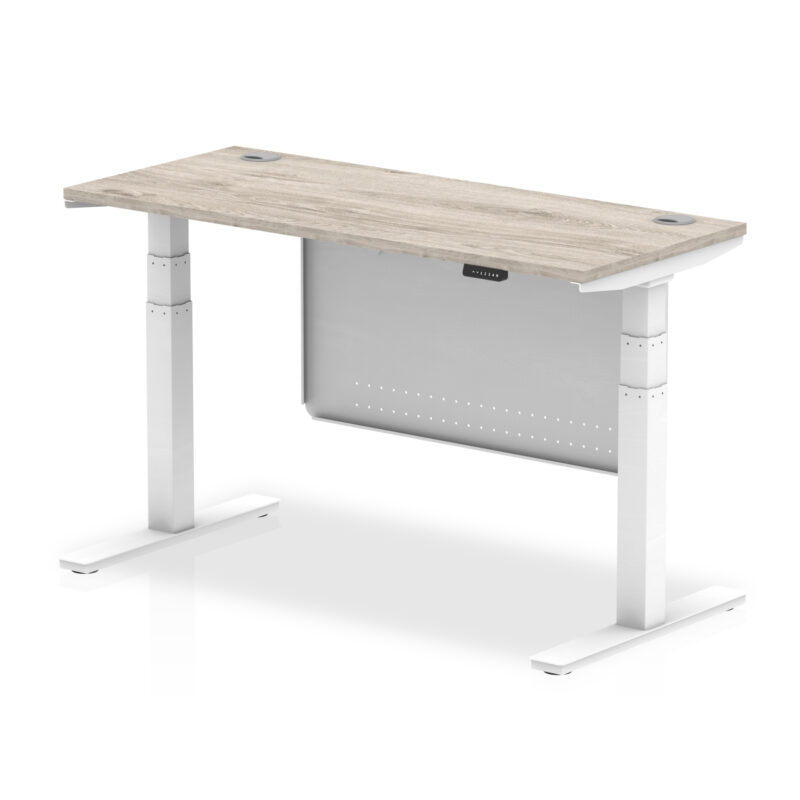 OE - Air Height Adjustable Slimline Desk with Cable Ports with Steel Modesty Panel - Image 47
