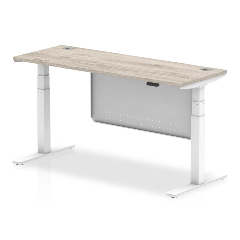 OE - Air Height Adjustable Slimline Desk with Cable Ports with Steel Modesty Panel - Image 48