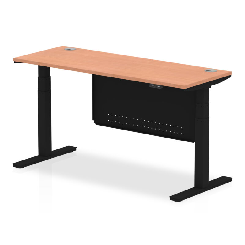 OE - Air Height Adjustable Slimline Desk with Cable Ports with Steel Modesty Panel - Image 51