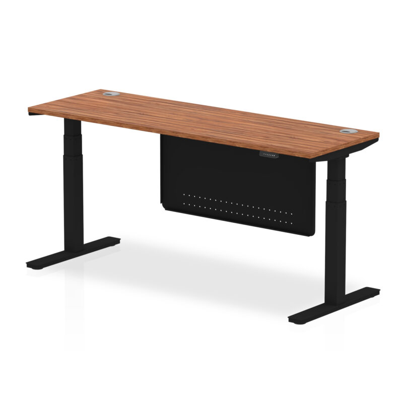 OE - Air Height Adjustable Slimline Desk with Cable Ports with Steel Modesty Panel - Image 56