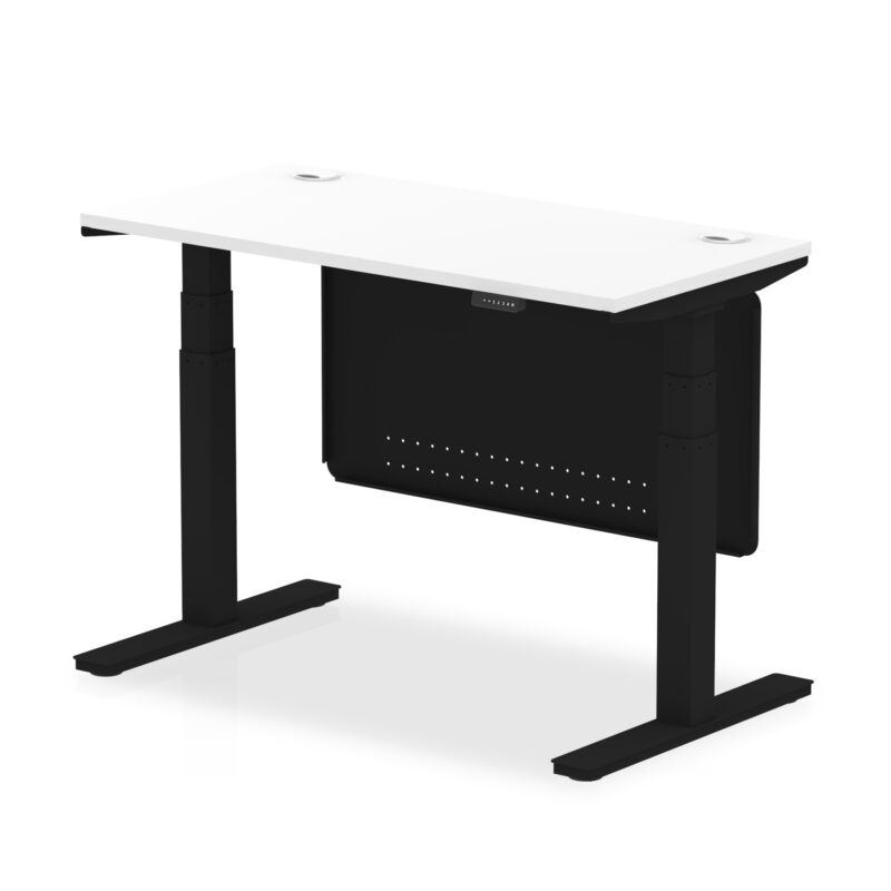 OE - Air Height Adjustable Slimline Desk with Cable Ports with Steel Modesty Panel - Image 57