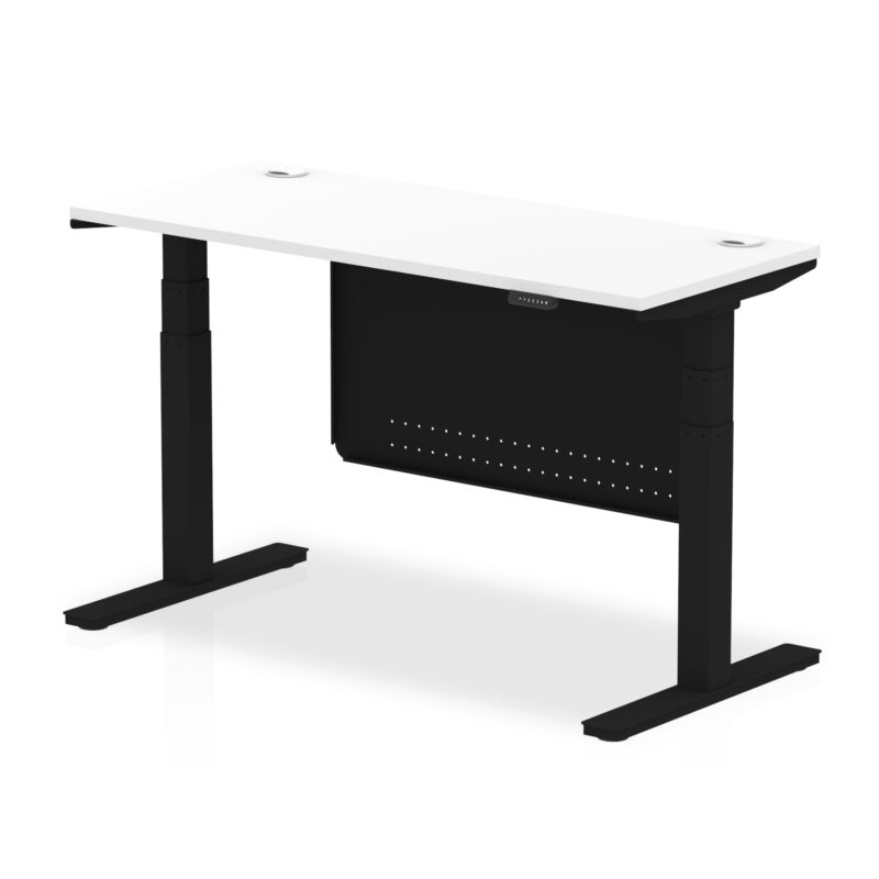OE - Air Height Adjustable Slimline Desk with Cable Ports with Steel Modesty Panel - Image 58