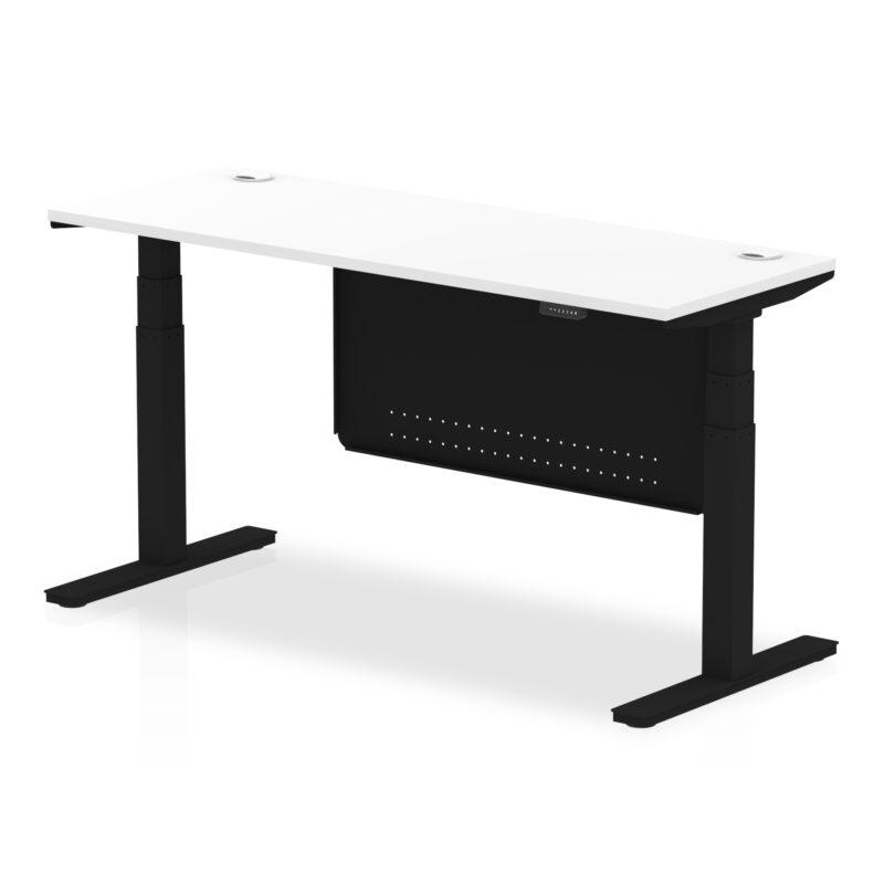 OE - Air Height Adjustable Slimline Desk with Cable Ports with Steel Modesty Panel - Image 59