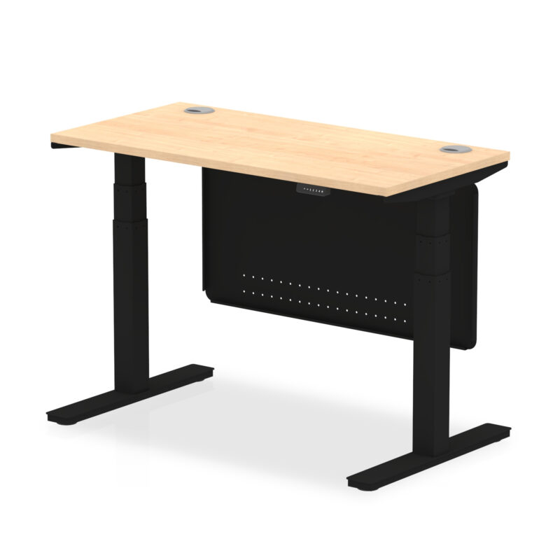 OE - Air Height Adjustable Slimline Desk with Cable Ports with Steel Modesty Panel - Image 61