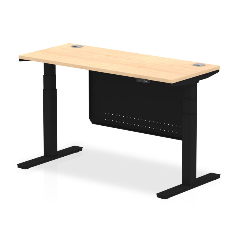 OE - Air Height Adjustable Slimline Desk with Cable Ports with Steel Modesty Panel - Image 62