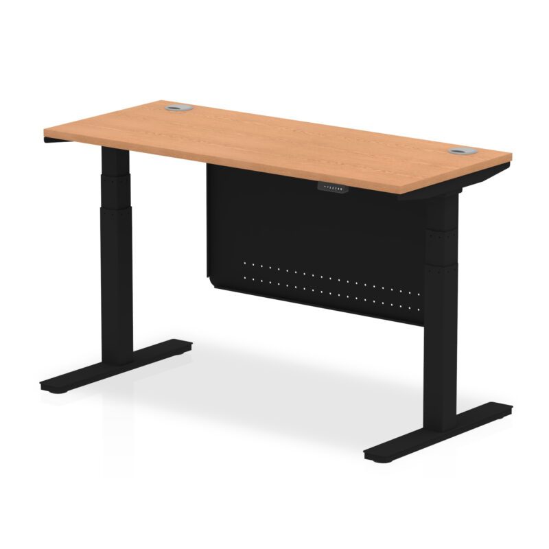 OE - Air Height Adjustable Slimline Desk with Cable Ports with Steel Modesty Panel - Image 66