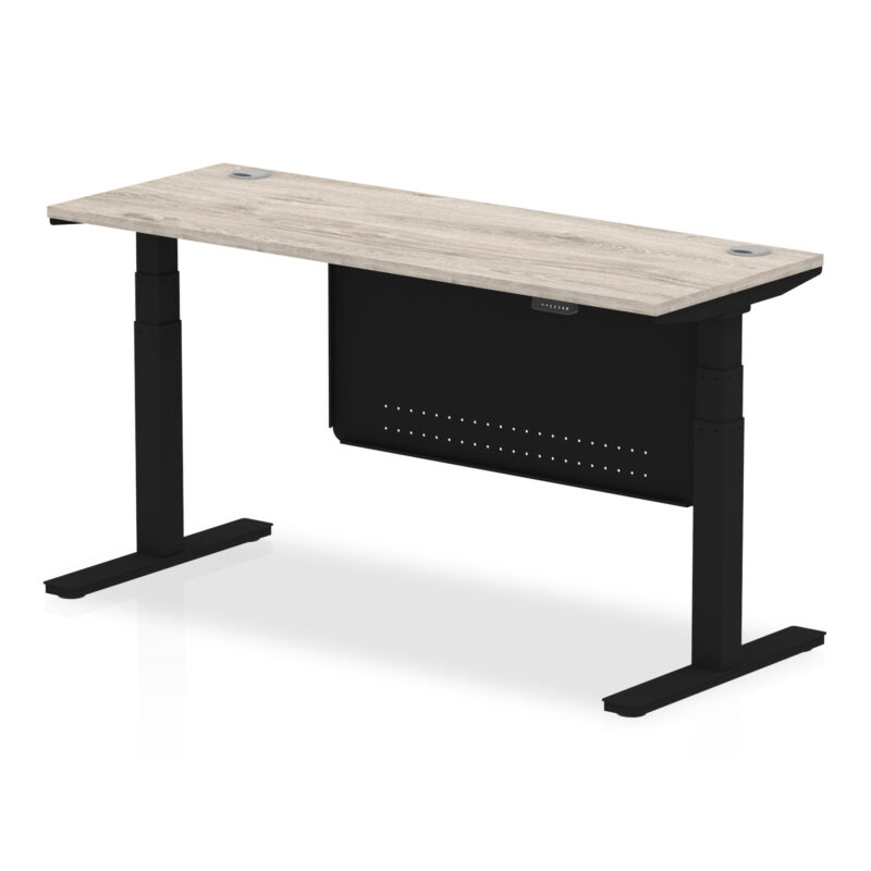 OE - Air Height Adjustable Slimline Desk with Cable Ports with Steel Modesty Panel - Image 71
